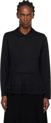 Tao Comme Des Garçons Black Tiered Wool Jersey Sweater In Black