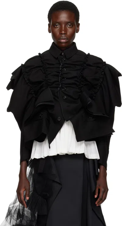 Tao Comme Des Garçons Black Wool & Mohair Overdyed Blazer In 1 Black