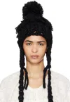 Tao Comme Des Garçons Black Wool Mix Crochet Beanie In 1 Black