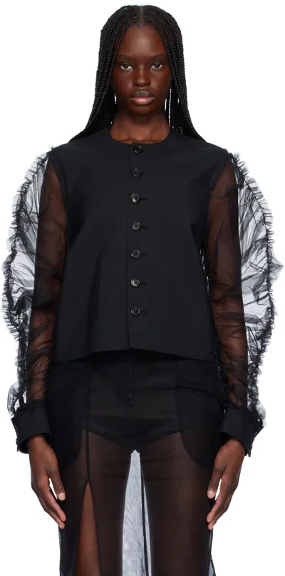 Tao Comme Des Garçons Black Yarn Dyed Blazer