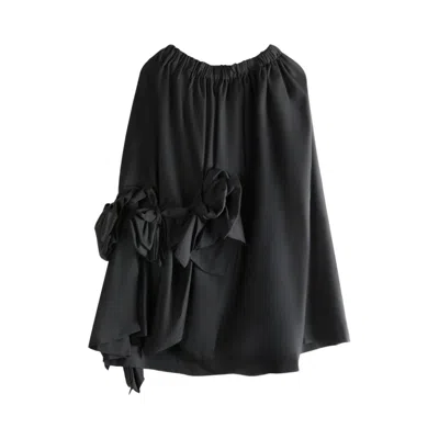 Pre-owned Tao Comme Des Garçons Bow-adorned Flared Skirt 'black' | Women's Size Onesize
