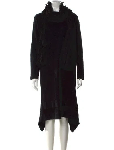 Pre-owned Tao Comme Des Garçons Crew Neck Midi Length Dress In Black