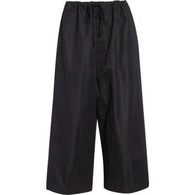 Tao Comme Des Garçons Crop Cotton & Linen Twill Wide Leg Pants In Multi