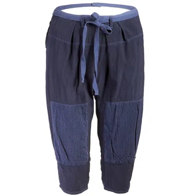 Pre-owned Tao Comme Des Garçons Indigo Cotton Cropped Patch Pants In Blue