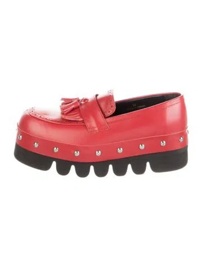 Pre-owned Tao Comme Des Garçons Leather Loafers In Red