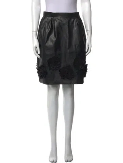 Pre-owned Tao Comme Des Garçons Leather Mini Skirt In Black