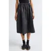 Tao Comme Des Garçons Mixed Media Midi Skirt In Black