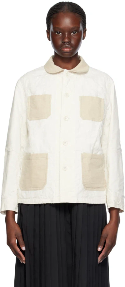 Tao Comme Des Garçons Off-white Embroidered Jacket In 2 White