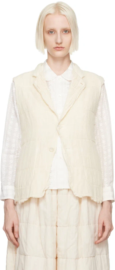 Tao Comme Des Garçons Off-white Notched Lapel Vest In 2 Natural