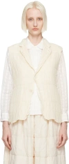 Tao Comme Des Garçons Off-white Notched Lapel Vest In 2 Natural