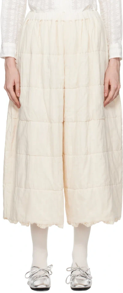 Tao Comme Des Garçons Off-white Wide-leg Lounge Pants In 2 Natural
