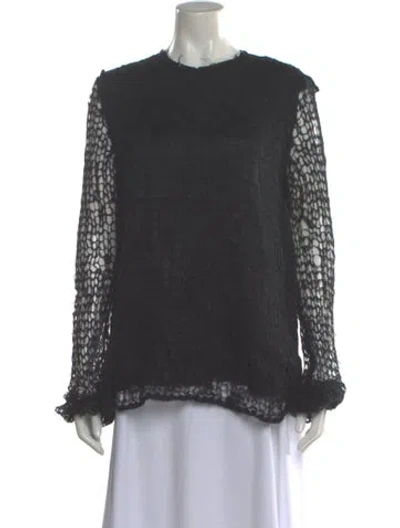 Pre-owned Tao Comme Des Garçons Patterned Crew Neck Top In Gray