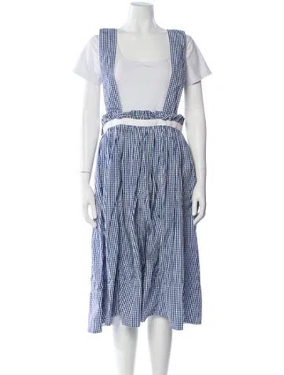 Pre-owned Tao Comme Des Garçons Plaid Print Knee-length Skirt In Blue