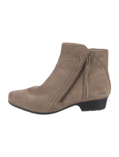 Pre-owned Tao Comme Des Garçons Suede Chelsea Boots In Neutrals