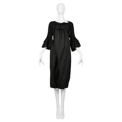 Pre-owned Tao Comme Des Garçons Tao By Comme Des Garcons Black Linen Pleated Jumpsuit 2007