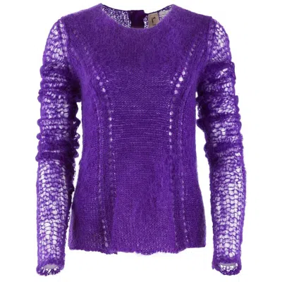 Pre-owned Tao Comme Des Garçons Tao By Comme Des Garçons Purple Mohair Button Back Sweater