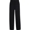 Tao Comme Des Garçons Tropical Wool Blend Straight Leg Pants In Black