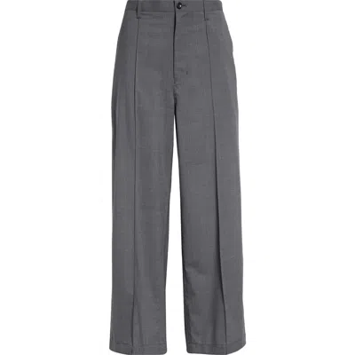 Tao Comme Des Garçons Tropical Wool Blend Straight Leg Pants In Top Grey