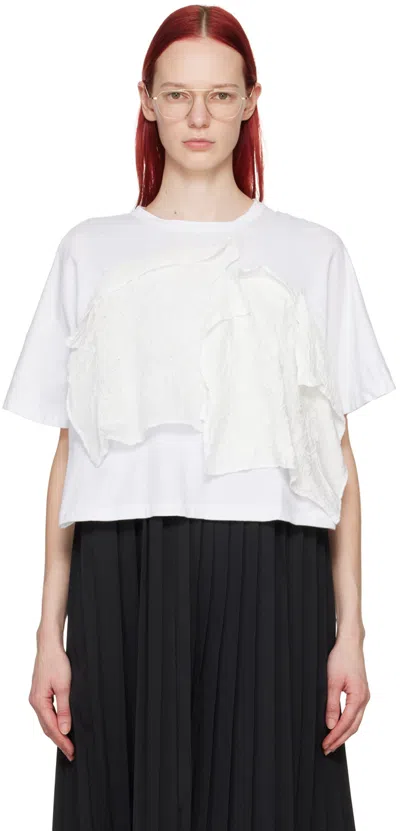 Tao Comme Des Garçons White Embroidered Top In 2 White