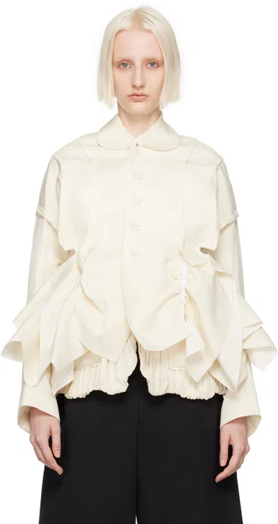 Tao Comme Des Garçons White Inverted Seam Jacket In 2 White