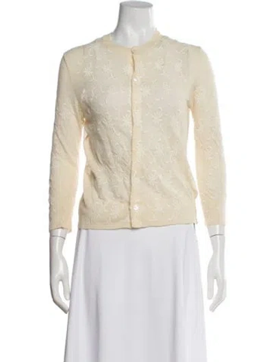 Pre-owned Tao Comme Des Garçons Wool Floral Print Sweater In Neutrals
