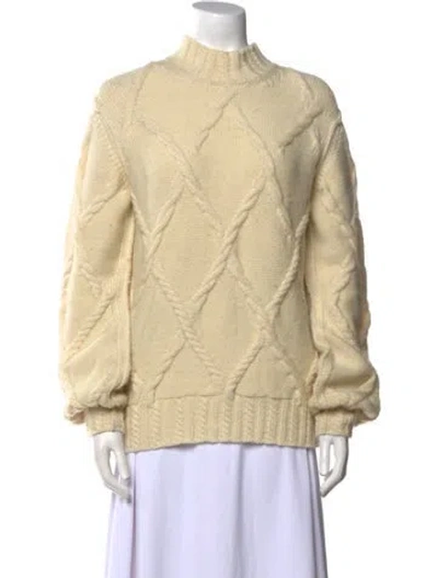 Pre-owned Tao Comme Des Garçons Wool Mock Neck Sweater In Neutral