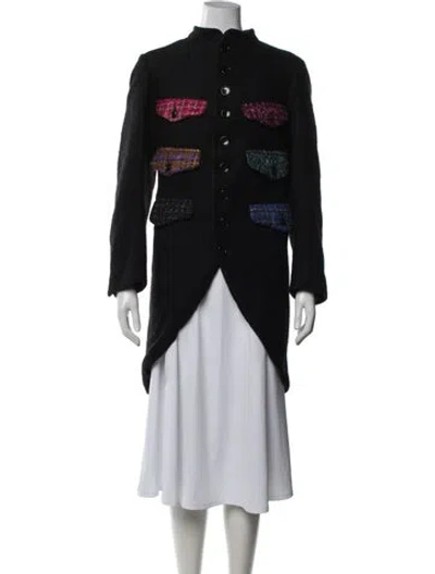 Pre-owned Tao Comme Des Garçons Wool Tweed Pattern Coat In Black