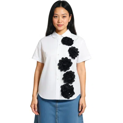 Tao Cotton Broad X Polyester Satin Top In Multi