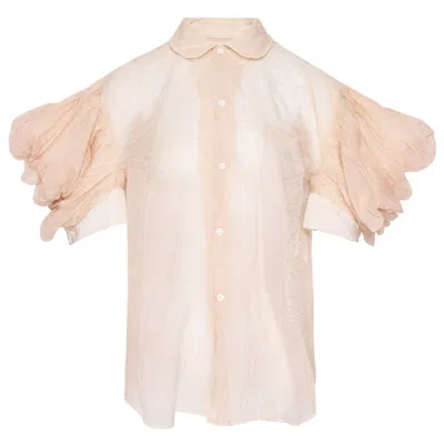 Tao Nylon Taffeta X Rayon Nylon Blouse In Neutral