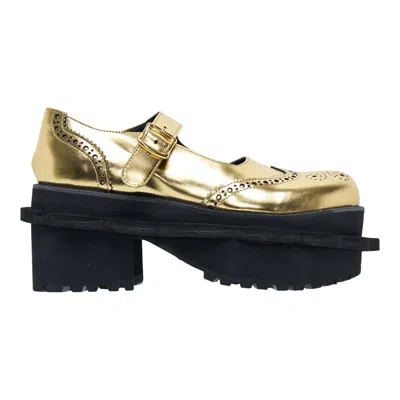 Tao Steer Foiled Sneakers In Gold