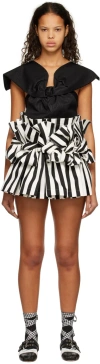 Tao White & Black Stripe Miniskirt In 1 White/black