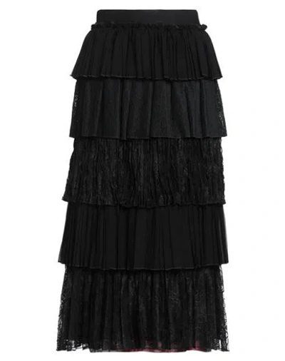 Tao Woman Midi Skirt Black Size M Polyester, Cotton