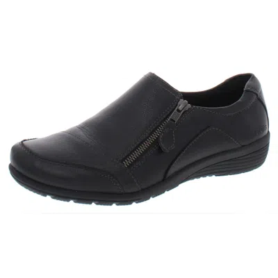 Taos Character Womens Leather Slip On Loafers In Black