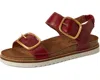 Taos Footwear On The Double Sandals Women's Red Leather Oversized Zogg1181 In Brown