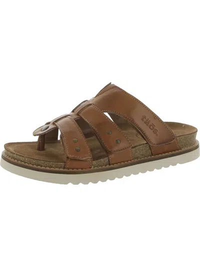 Taos Magnificent Womens Leather Slip-on Fisherman Sandals In Brown