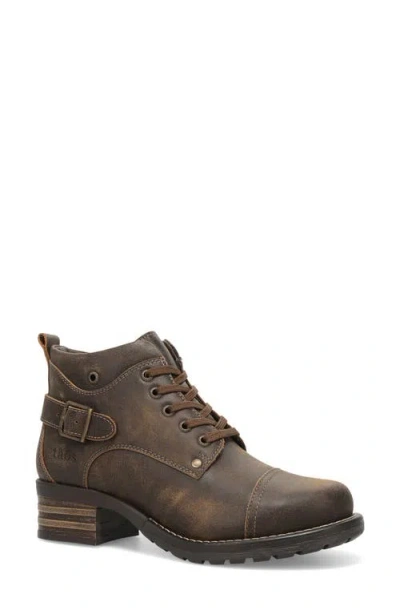 Taos Mini Crave Ankle Boot In Brown Distressed