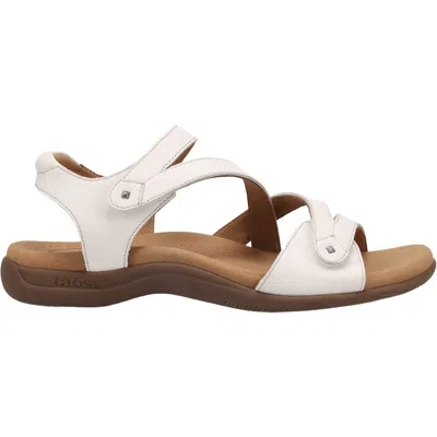 TAOS WOMEN'S BIG TIME LEATHER SANDALS IN WHITE