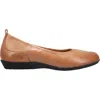 Taos Women's Chit Chat Leather Ballet Flat Shoes In Caramel In Multi