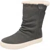 Taos Women's Cozy Chic Boot In Dark Grey Suede In Multi