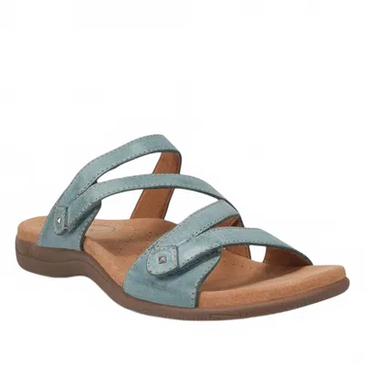 Taos Women's Double U Leather Strap Sandals In Teal In Blue