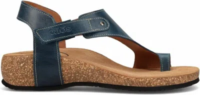 Taos Women's Fame Sandal In Petrol Blue Leather