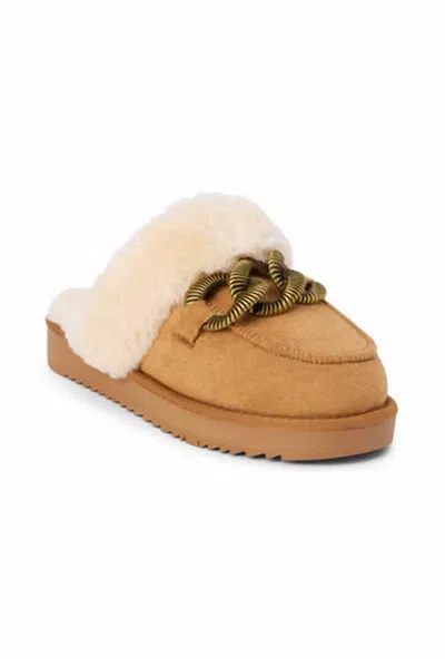 Taos Women's Fur Slipper In Chestnut In Pink