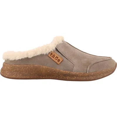 Taos Women's Future Suede Clogs Slipper In Dark Taupe In Brown