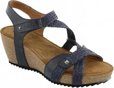Taos Women's Julia Wedge Sandal In Navy In Black