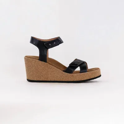 Taos Women's Lexie Wedge Sandals In Black/metallic Silver/white