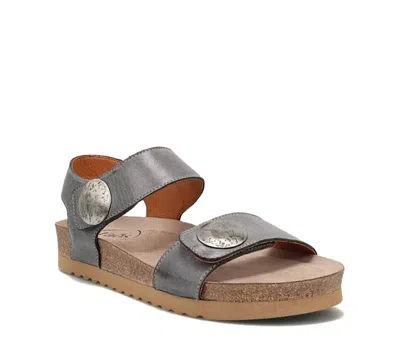 Taos Women's Luckie Sandals In Steel Leather In Gold
