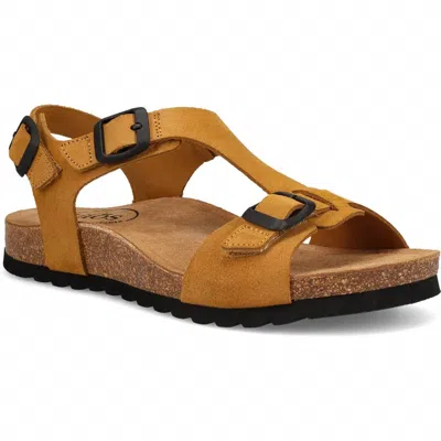 Taos Women's Mvp Cork Sandal In Maize Suede In Brown