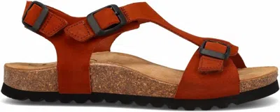 Taos Women's Mvp Flat Sandals In Rust Suede In Multi