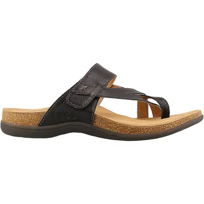 Taos Women's Perfect Leather Thong Sandals In Black Leather