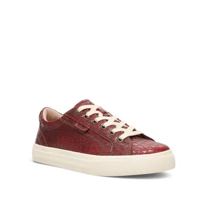 Taos Women's Plim Soul Lux Sneakers In Red Croco In Burgundy